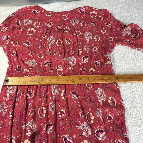 Knox Rose Dress M pinks cream floral midi boho coquette whimsical milkmaid - Picture 5 of 7